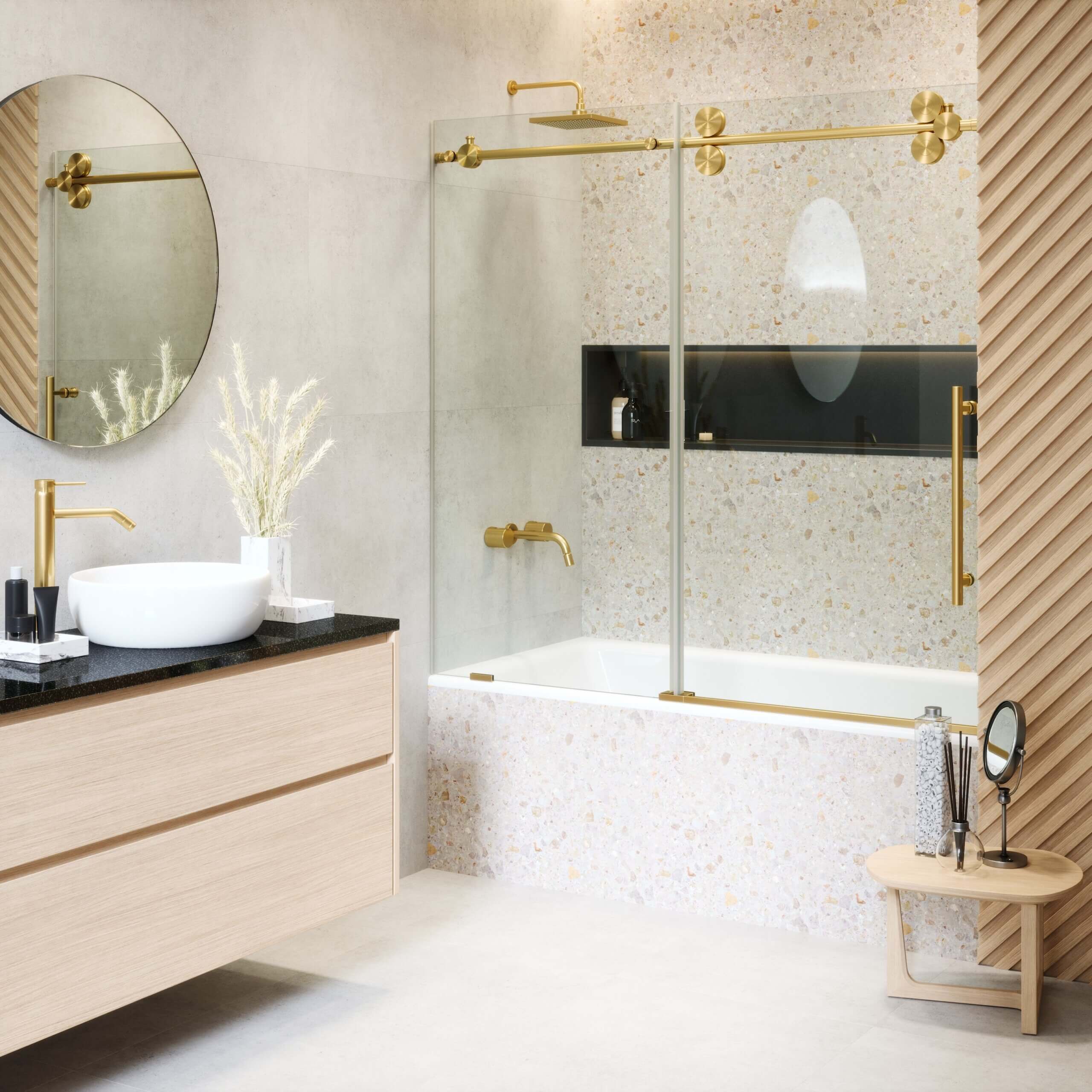 Tub Door Sliding Frameless
