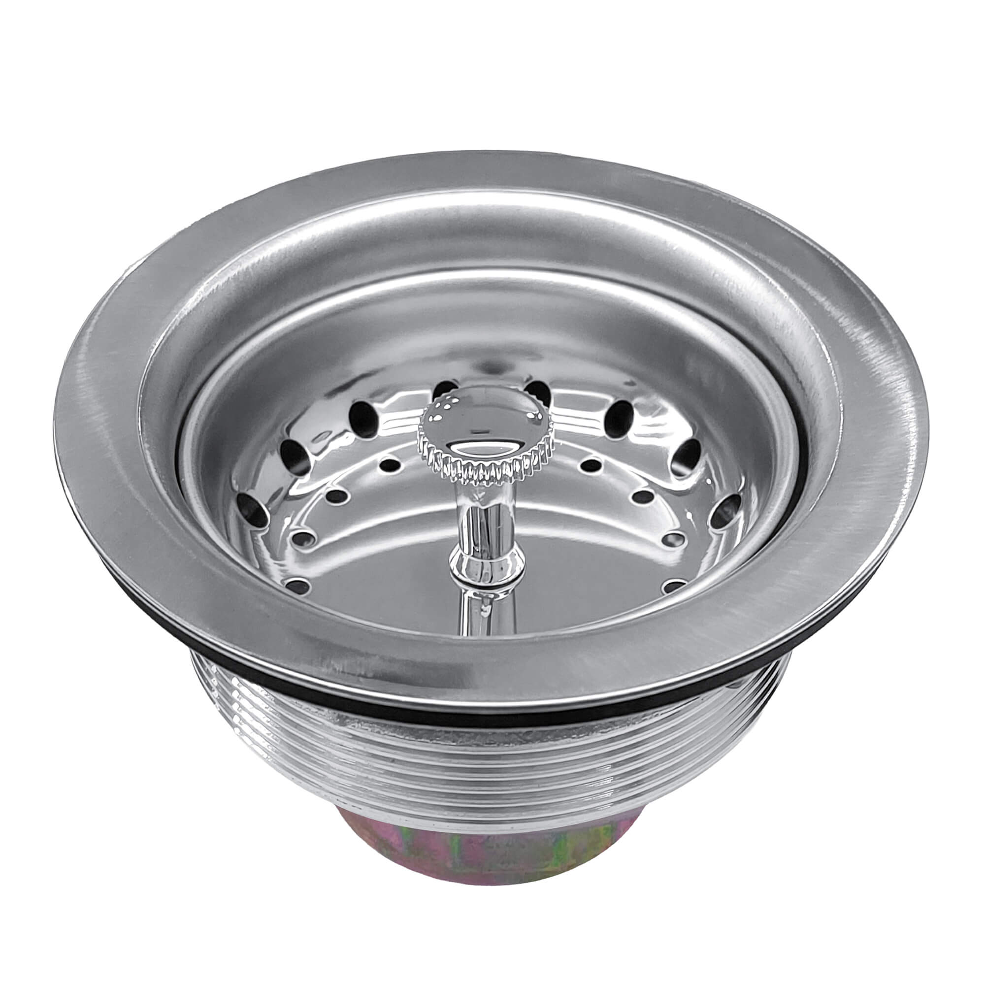 Polished chrome double cup sink strainer with brass nuts